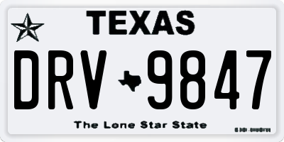TX license plate DRV9847