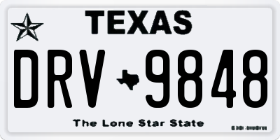 TX license plate DRV9848