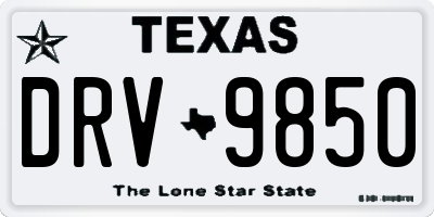 TX license plate DRV9850