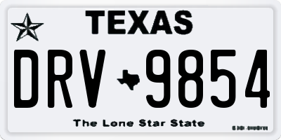 TX license plate DRV9854
