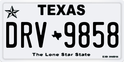 TX license plate DRV9858