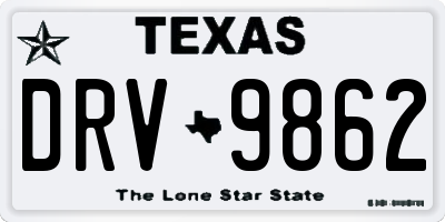 TX license plate DRV9862