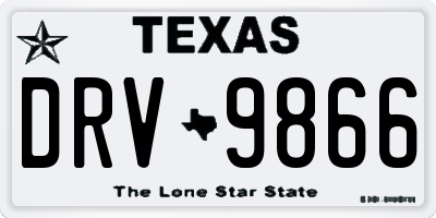 TX license plate DRV9866