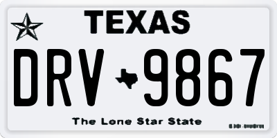 TX license plate DRV9867