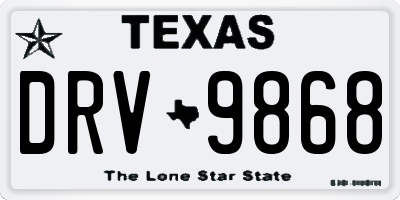 TX license plate DRV9868