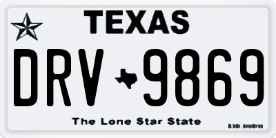 TX license plate DRV9869