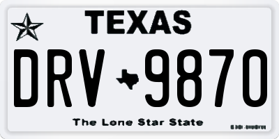 TX license plate DRV9870