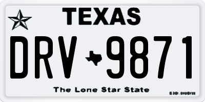 TX license plate DRV9871