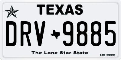 TX license plate DRV9885