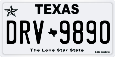 TX license plate DRV9890