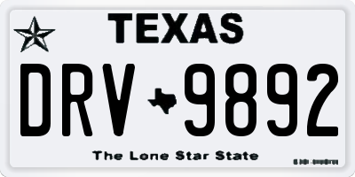 TX license plate DRV9892