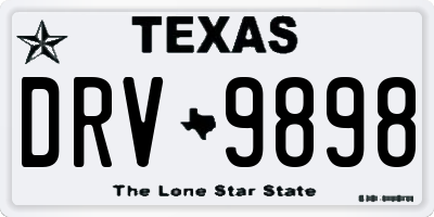 TX license plate DRV9898