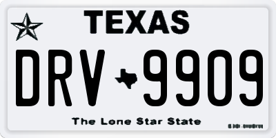 TX license plate DRV9909