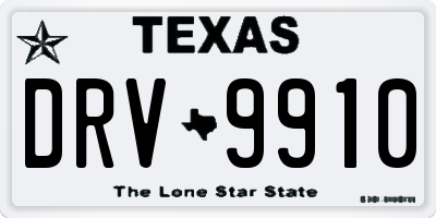 TX license plate DRV9910