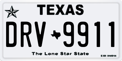 TX license plate DRV9911