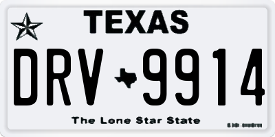 TX license plate DRV9914