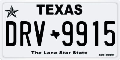 TX license plate DRV9915