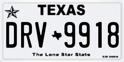 TX license plate DRV9918