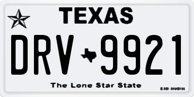 TX license plate DRV9921