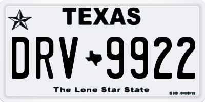 TX license plate DRV9922