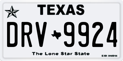 TX license plate DRV9924