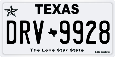 TX license plate DRV9928