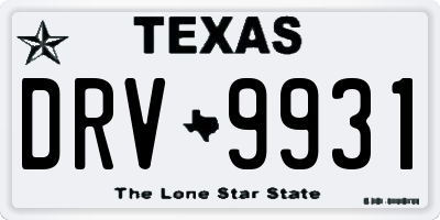 TX license plate DRV9931