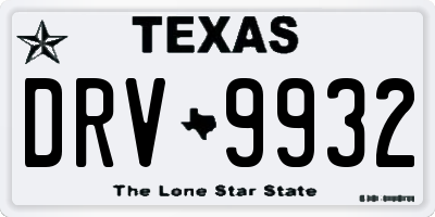 TX license plate DRV9932