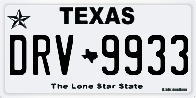 TX license plate DRV9933