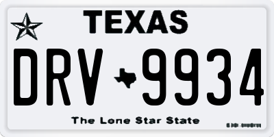 TX license plate DRV9934