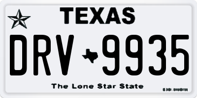 TX license plate DRV9935