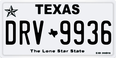 TX license plate DRV9936