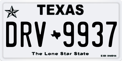 TX license plate DRV9937