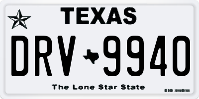 TX license plate DRV9940