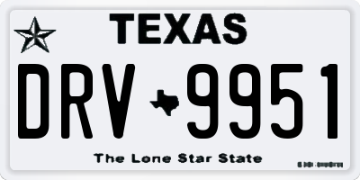 TX license plate DRV9951