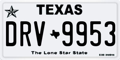 TX license plate DRV9953