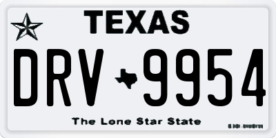 TX license plate DRV9954