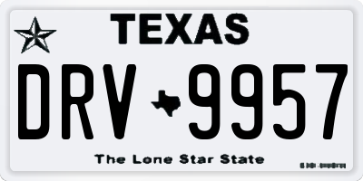 TX license plate DRV9957