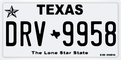 TX license plate DRV9958
