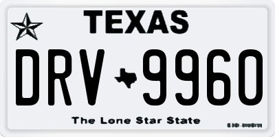 TX license plate DRV9960