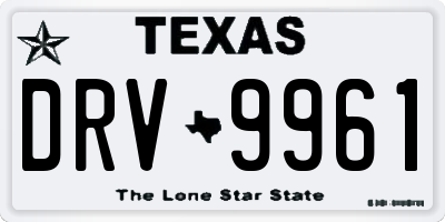 TX license plate DRV9961