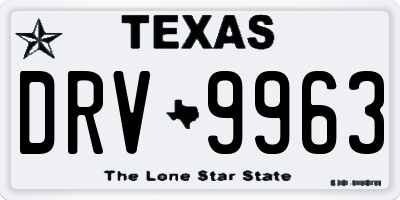 TX license plate DRV9963