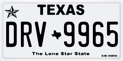 TX license plate DRV9965