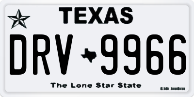 TX license plate DRV9966