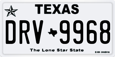 TX license plate DRV9968