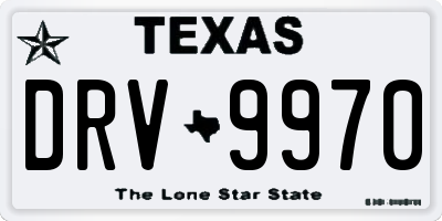 TX license plate DRV9970