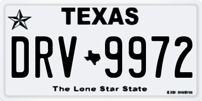 TX license plate DRV9972