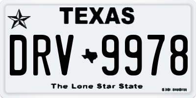 TX license plate DRV9978