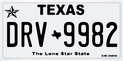 TX license plate DRV9982