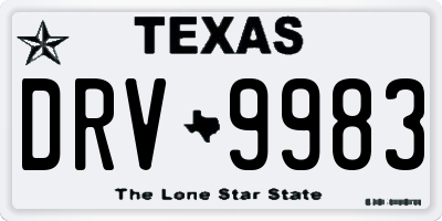 TX license plate DRV9983